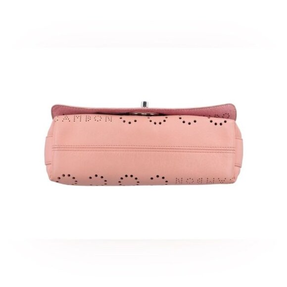 Chanel Leather Crossbody Perforated Eyelets Logo Mania Print Flap Bag - Picture 3 of 10